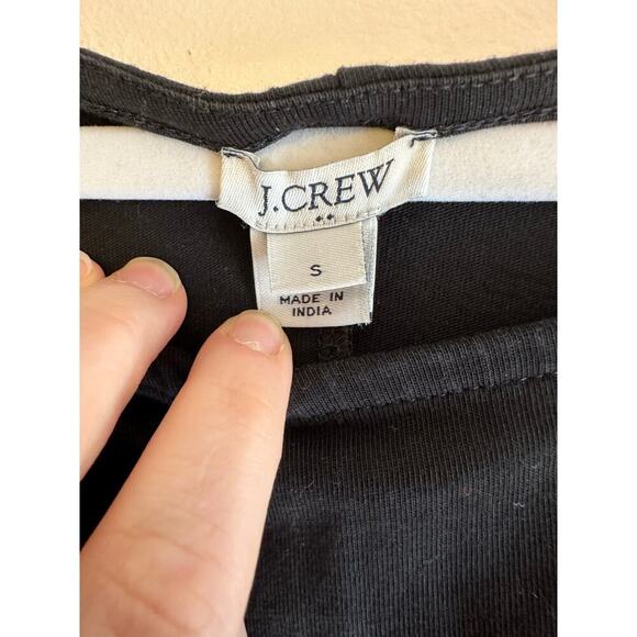 J. Crew Flutter 3/4 Length Sleeve T-Shirt Knee Length Dress Black Size Small - Picture 3 of 6